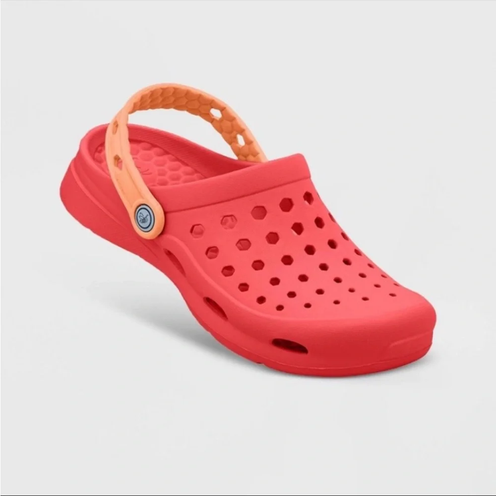 NEW! Water Shoe Clogs Dylan Slip On Pivoting Heel Strap Unisex Coral Kids Size 3